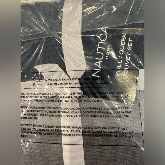 Nautica Rendon Cotton Grey Duvet Cover Set Queen - Picture 7 of 7